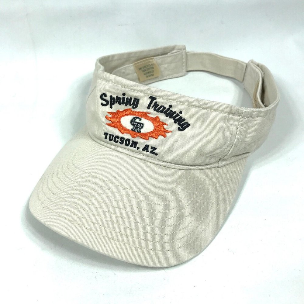 Colorado Rockies Spring Training Tucson AZ MLB Beige Visor Hat Twins Enterprise